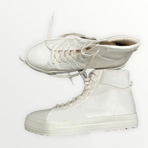 White Faux Leather Boots